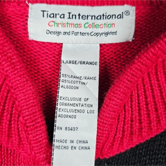 VTG Tiara International Holiday Cardigan Womens Large Snowman Embroidered 90s - Picture 2 of 7